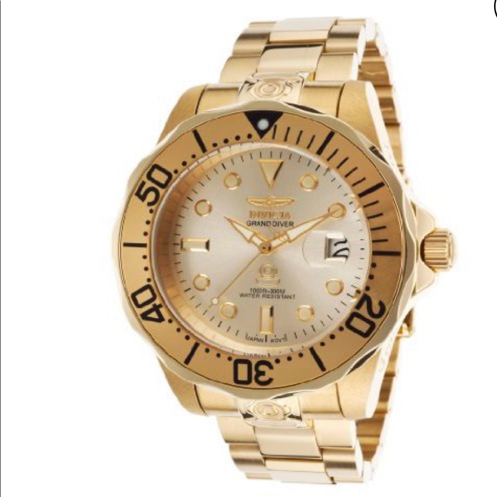 Invicta Mens 3051 Pro Diver Automatic 3 Hand Champagne Dial Watch